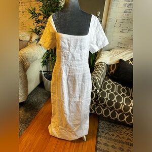 DISSH - NWT - Jamie White Linen Midi Dress -10. Australian Brand